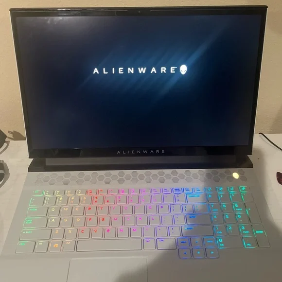 Alienware Silver Gaming Laptop with RGB Keyboard and Large Display - Picture 1 of 6
